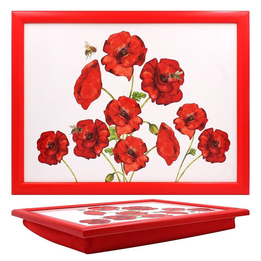 Bee-Tanicals - Red Poppies and Bees Design Lap Tray