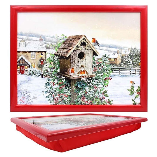 Robins and Birdhouse Design Lap Tray