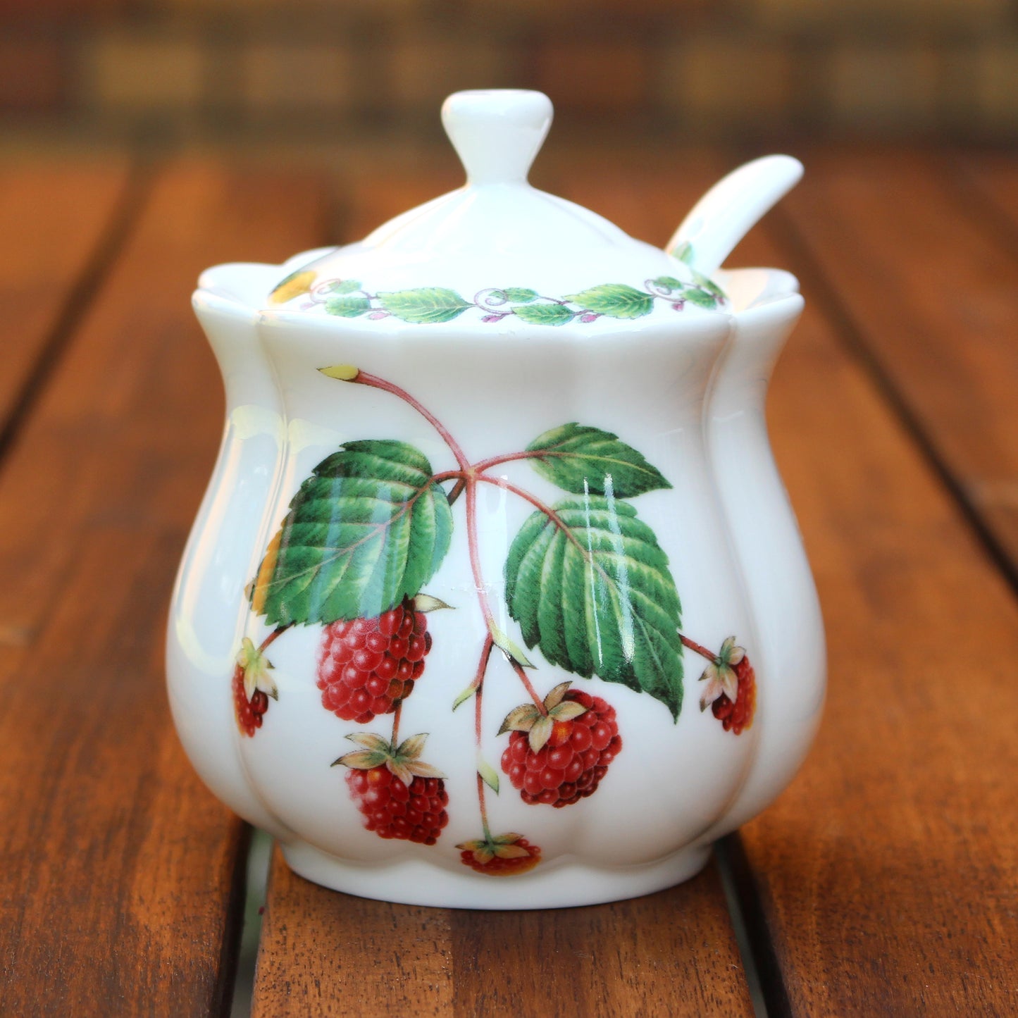 Classic Jam Pot and Spoon - Raspberry