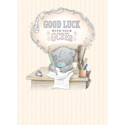 Bear writing - Good Luck with Your GCSEs Card