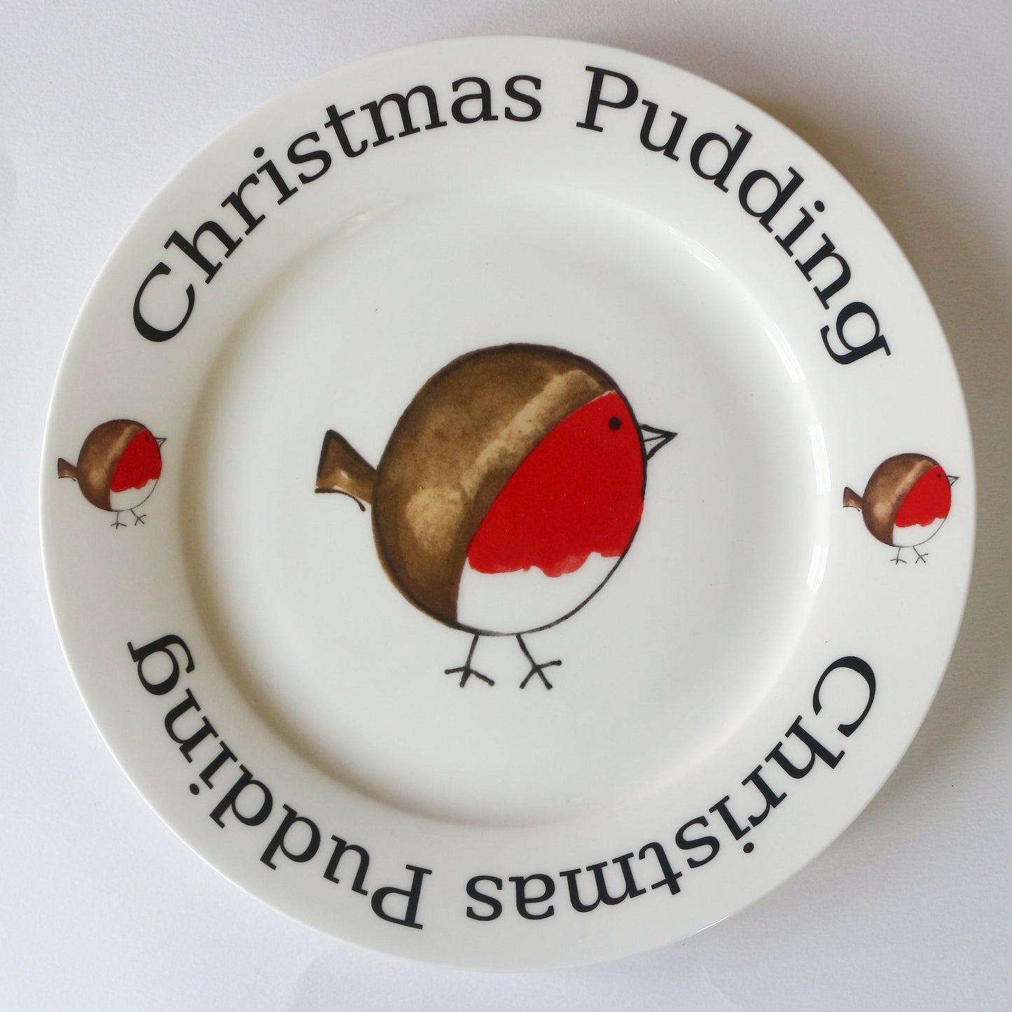 Redwood Fat Robin - Christmas Pudding - Fine Bone China Plate 20cm