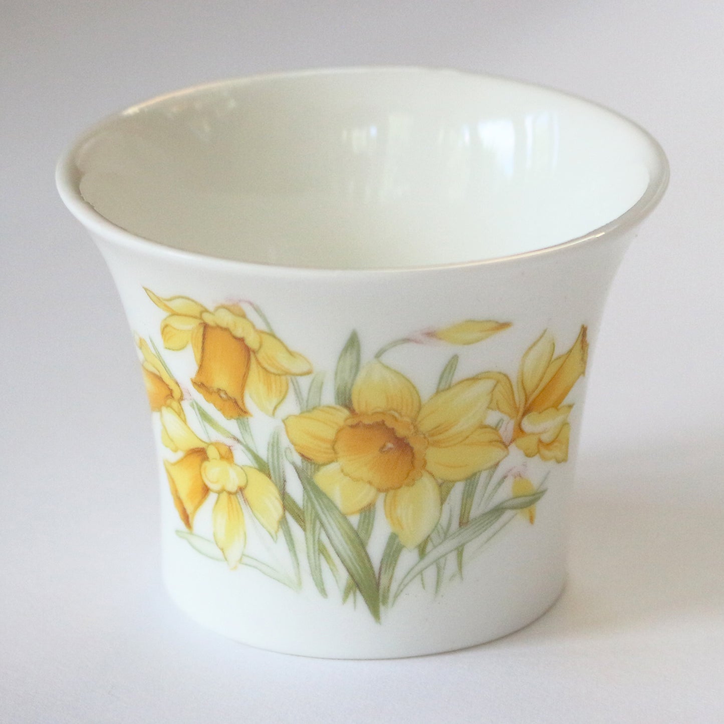 Daffodil Bone China Tea Light Holder - Thank You