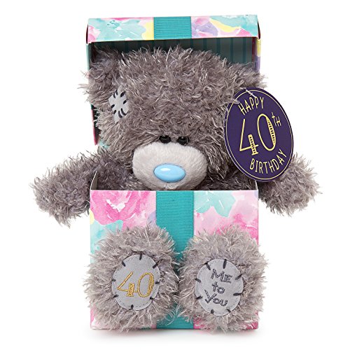 40th Birthday Teddy sitting in Gift Box - 7'' Bear