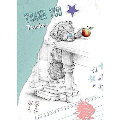 Bear with Apple - Thank You Teacher Card