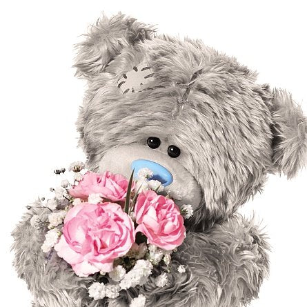 Bear with Flowers Birthday Card (3D Holographic)