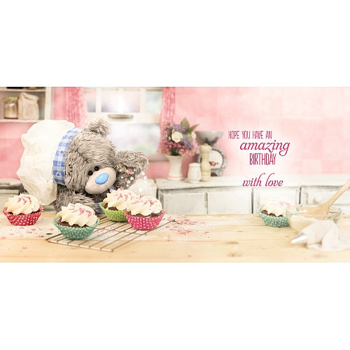 Bear with Cupcakes Birthday Card (3D Holographic)