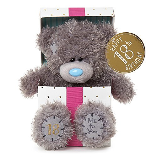 18th Birthday Teddy sitting in Gift Box - 7'' Bear