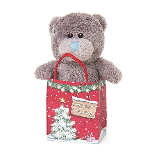 Teddy in Xmas 'With Love' Gift Bag - 3'' Bear
