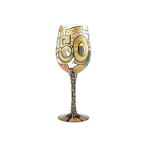 50th Wine Glass