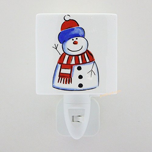 Night Light, Square face shaped - Happy Snowman Design