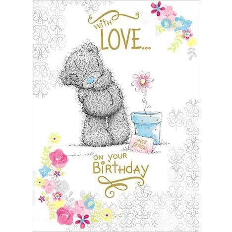 Bear with Flowerpot - Birthday Card